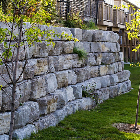 Natural armour stone wall from the McMaster Site Solutions project portfolio